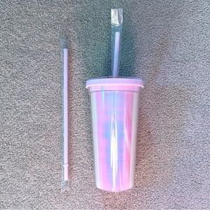 NWT Ban.do Holographic Light Pink 20 Oz. Tumbler